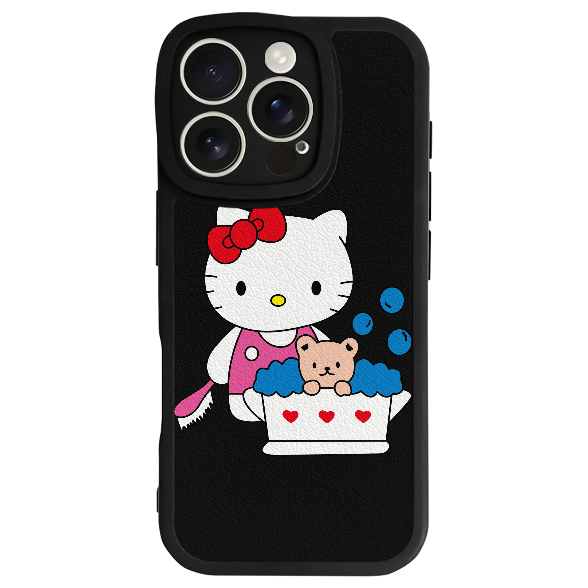 （画像用） Hello Kitty ハローキティ 【iPhone 16シリーズ対応】シリコンスマホケース（レザー調） 材質：シリコン